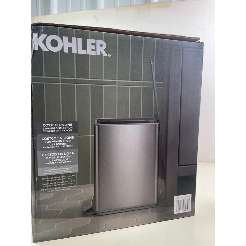Kohler 6L Stainless Steel Step Trash Bin Soft-Close Lid Durable