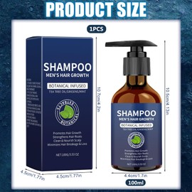 Hair Growth Shampoo, Shampoo for Men 100 ml, Shampoo for Hair Loss, Promotes Hair Growth, Strengthens Hair Roots, Cleans and Nourishes the Scalp, Reduces Hair Breakage and Hair Loss