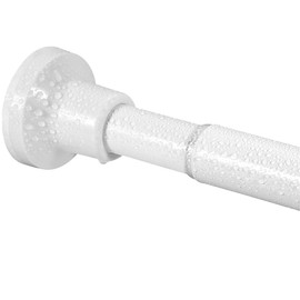 Shower Curtain Rod 68 to 74 Inches,1 Inch Diameter Adjustable White Spring Tension Stainless Steel Telescoping Rod,Easy Install,No Rust
