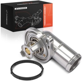 A-Premium Engine Coolant Thermostat Housing Assembly with O-ring Compatible with Jeep Cherokee & Dodge Grand Caravan, Journey, Avenger & Chrysler Town & Country, 200 & Ram C/V & Volkswagen Routan