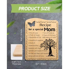 Mom Gifts for Mothers Day, Mom Birthday Gifts - Recipe for a Special Mom Cutting Board, Unique Mothers Day Birthday Gifts for Mom from Daughter or Son