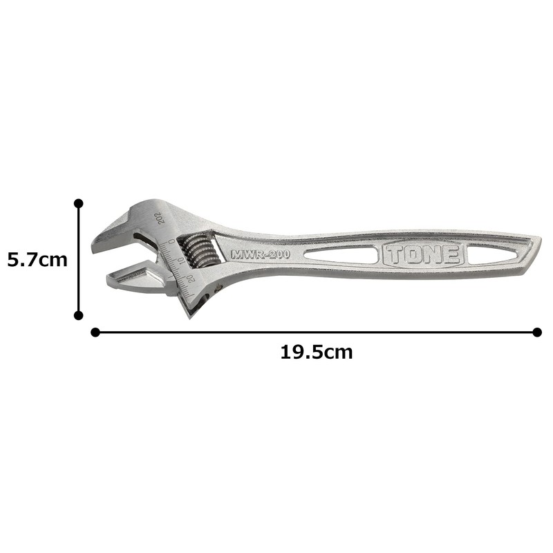 TONE MWR-200 Monkey Wrench (with Graduation) Total Length 7.9 inches