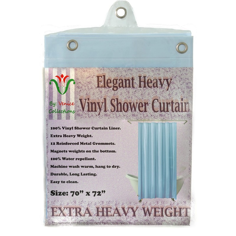 Venice Collections Elegant Heavy Duty Vinyl Shower Curtain Liner with