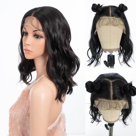 Style Icon 13x7 Lace Frontal Wig 12” Short Wavy Free Part Wig High Temperature Heat Resistant Synthetic Hair