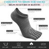 VWELL No Show Toe Socks for Men Women COOLMAX Five