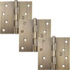 Stone Harbor Hardware 4" Ball-Bearing Door Hinges, Square Corner, Antique