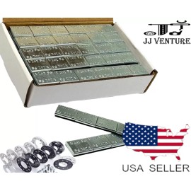 J&J 1 BOX 1/2 OZ ZINC COATED WHEEL WEIGHTS STICK-ON ADHESIVE TAPE LEAD-FREE 180 PCS