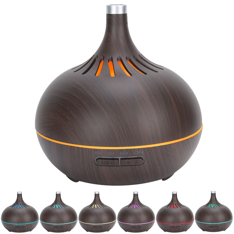 Wood Grain Home Humidifier Ultrasonic Aroma Diffuser with LED Light