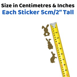 11 x Cute Bunny Rabbit Silhouette Waterproof Sticker Pack - Use on Car's, Laptops, Mirrors, Water Bottles, Scrapbooking, Fun Kids Gifts (Gold, 5cm (2") Pack)