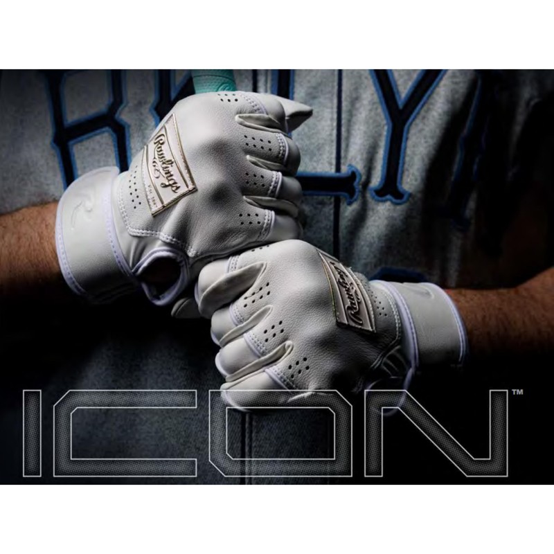 Rawlings | ICON Baseball Batting Gloves | White | Adult