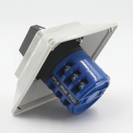 1Pcs Universal Changeover Selector Switch, with Waterproof Box, 3 Positions 12 Terminals, Power Transfer Switch, LW26-32/3 32A Motor Generators, Rotary Cam Selector