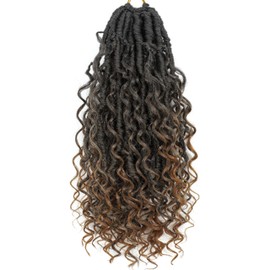 Goddess Locs Crochet Hair 7Packs Bohemian Goddess Faux Locs Crochet Hair Pre Looped Boho Soft Locs Synthetic Braids Hair Extensions for Women (1B/4/30#, 24 Inch)