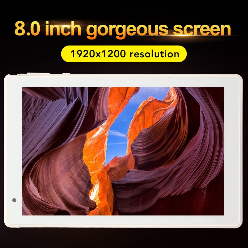 8in Tablet Silver Expandable 128GB Support Calls 4GB 64GB RAM