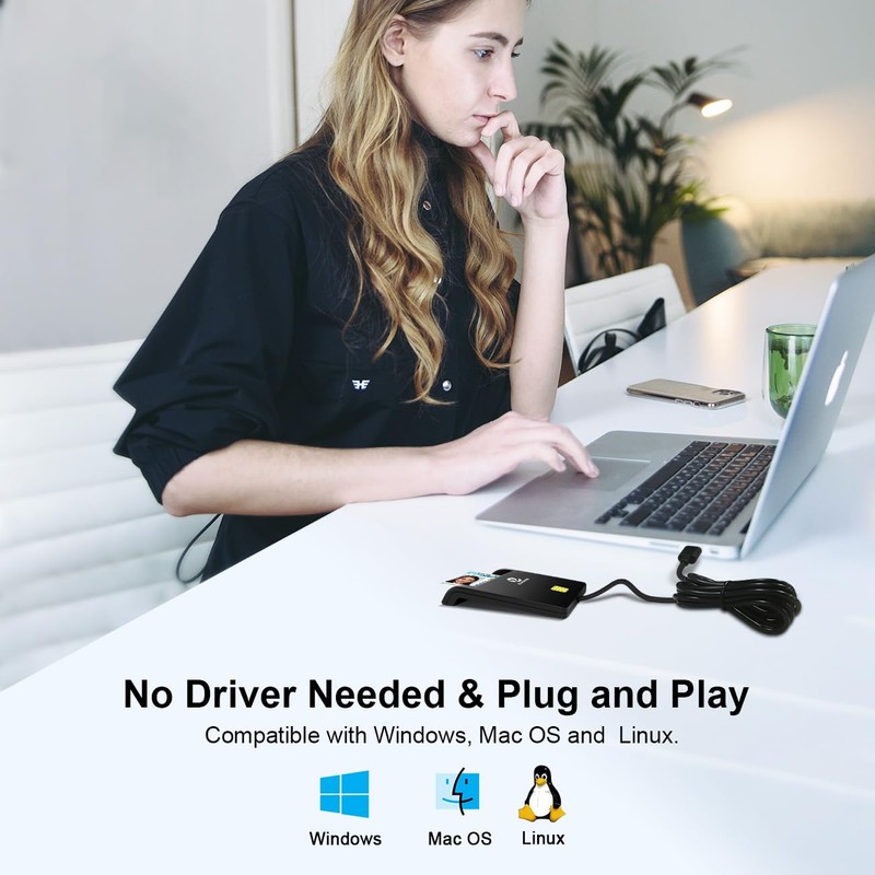 ZOWEETEK CAC Card Reader Military, Smart Card Reader DOD Military