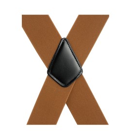 Grade Code Suspenders for Men, with Heavy Duty Clip Wide X-Back for Work, Brown, 48"