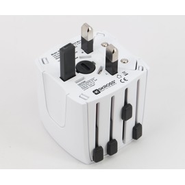 Skross World Travel Adapter Muv Micro Swiss Design. Smallest 2-Pole Adapter For Travellers From and To Over 150 Countries.White