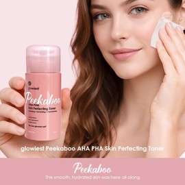 glowiest Tónico Aha Pha Skin Perfecting Peekaboo - Tónico Facial K-Beauty Tratamiento Exfoliante Antiimperfecciones Niacinamida Refina Los Poros Hidratante L Hamamelis(Pequeño)