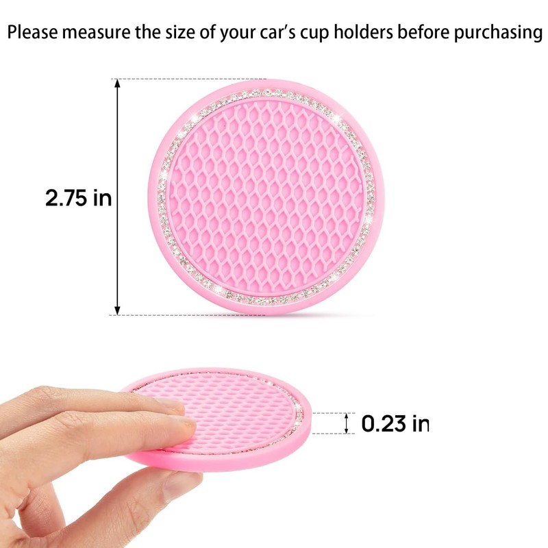 JOYTUTUS Cup Holder Coasters for Car, 2 Pack Universal Anti-Slip