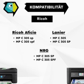 Inkadoo Toner Compatible with Ricoh 841596 / Type MP C 305 E Magenta MP C 305 E MP C 305 SP MP C 305 NRG - MP C 305 SPF MP C 305 SP, Approx. 4,000 Pages Toner Cartridges, Printer Toner