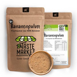 500 g BIO Bananenpulver – Fruchtpulver – getrocknet und gemahlen – aus 100% Bananen – naturbelassen – ohne Zusätze – Taste Market