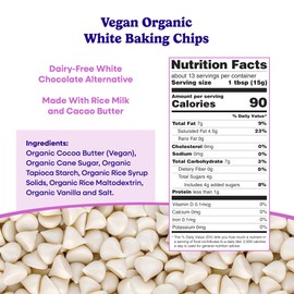Pascha, Organic White Rice Chocolate Baking Chips, 7.1 Ounce