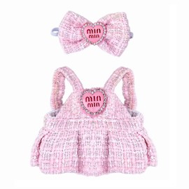 Clothes for 15cm/17cm LB Doll Accessories Suit, Premium Fashion Dresses+Bow Hair Accessory (01.Pink (Hair Bow+Dress))