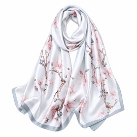 FAIRYGATE Women's Scarf Silk Scarf Stole Classic Scarves Neckerchief Silk Summer Scarves Formal Occasions Scarf Wrap Scarf Lightweight 180 x 90 cm Silk Scarf Gift for Her Women 43026