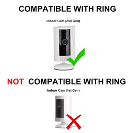 PowGrow Power Charge Cable Compatible with Ring Indoor Cam(2nd Gen), 20ft Long Charge Cord to Power Security Camera Continuously, White, 1 Pack