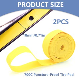 2 Pieces Road Bike Tyre Liners Bicycle Tire Liners, Mountain Bike Inner Tube Protectors Bicycle Tube Flat Protectors, Anti-Puncture Inner Tube Protection Tapes Compatible with 700 C (Yellow)