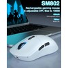 SOLAKAKA SM802 White Wireless Gaming Mouse,10000 DPI,Tri-Mode Wired/BT 5.0/2.4GHz Wireless