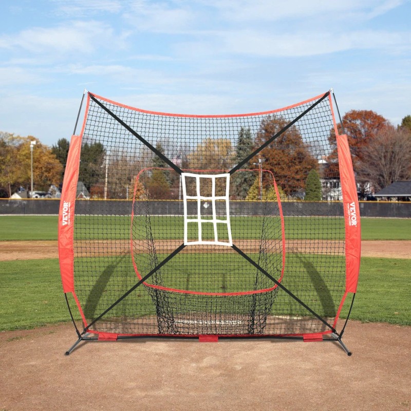 VEVOR 7x7 ft Baseball Softball Practice Net Hitting Batting Multiple