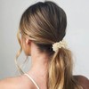BARTOSI Pearl Hair Ties White Beaded Hair Scrunchies Elastic Ponytail