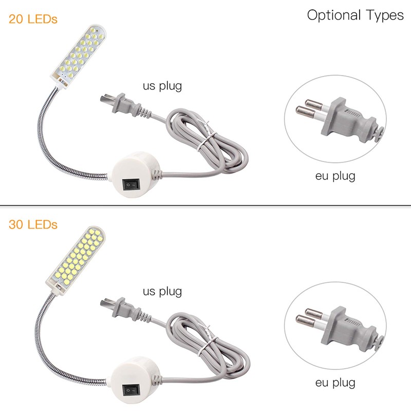 4 Pack 2W 30 LED Sewing Machine Lamp Fixed Base