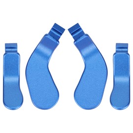 Controller Paddles, 4 Pieces Blue Metal Stainless Steel Paddles Hair Trigger Locks Replacement Parts for One Controller Series 2