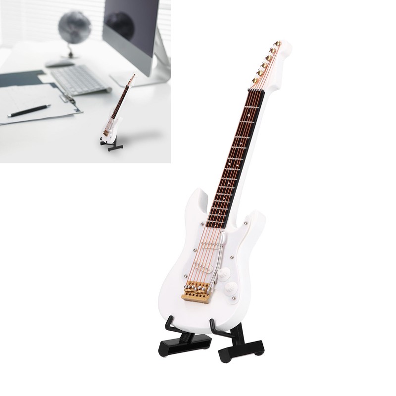 Minature Electric Guitar Wooden Mini Instrument Model Suitable for Gifts