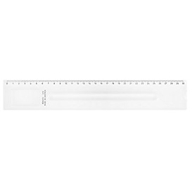 GEOtec Magnifying Ruler 30 cm Acrylic Glass with Window and Reading Magnifier