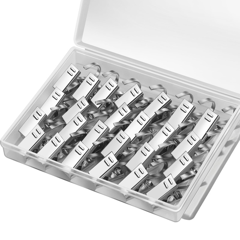 Teenitor 25 Pack Curtain Clips for Hanging Curtain Hooks, Stainless