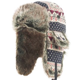 Janey&Rubbins Cold Weather Winter Gear Russian Ushanka Cossack Trooper Hat Trapper Hunter Headwear Pilot Aviator Cap (R, Red, M)
