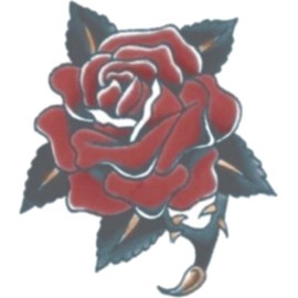 Epic Armoury MW-130095 Rose Temporary Tattoo Transfer, Multi-Colour, One Size