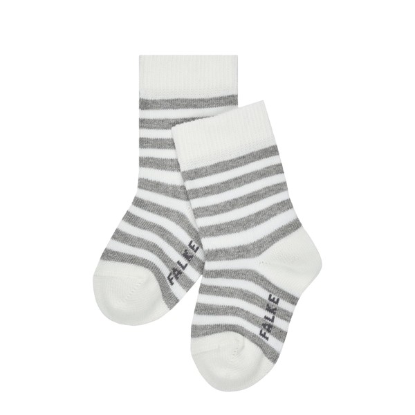 FALKE Unisex Baby Stripe B So Cotton Patterned Socks, White
