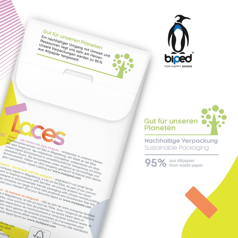 biped Laces 2 Pairs of Tear-Resistant Shoelaces for Leather Shoes,