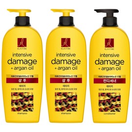 Elastine Moroccan Argan Oil Intensive Nutrition Shampoo (2) + Conditioner (1), 1 set / 엘라스틴 모로칸 아르간오일 집중영양 샴푸 2개+컨디셔너 1개, 1세트