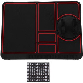 jojofuny Almohadilla Antideslizante para Tablero de Auto de PVC con Soporte Giratorio para Teléfono y Placa de Estacionamiento, Adecuado para Interior del Coche