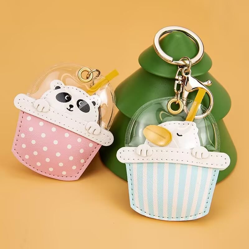[LeChengMM] Creative Funny Milk Tea Bubble Cup Hidden Cartoon Keychain