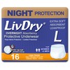 LivDry Adult Diapers Large Incontinence Underwear, Overnight, Leak Protection, 16-Pack