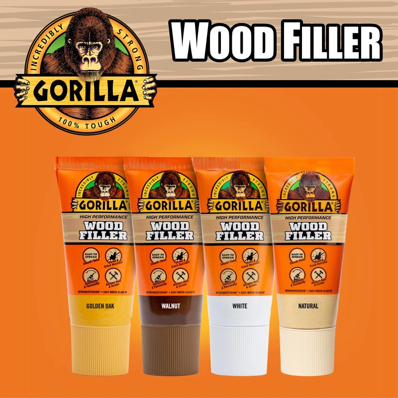 Gorilla Wood Filler 2 Pack Walnut All Purpose Water Resistant