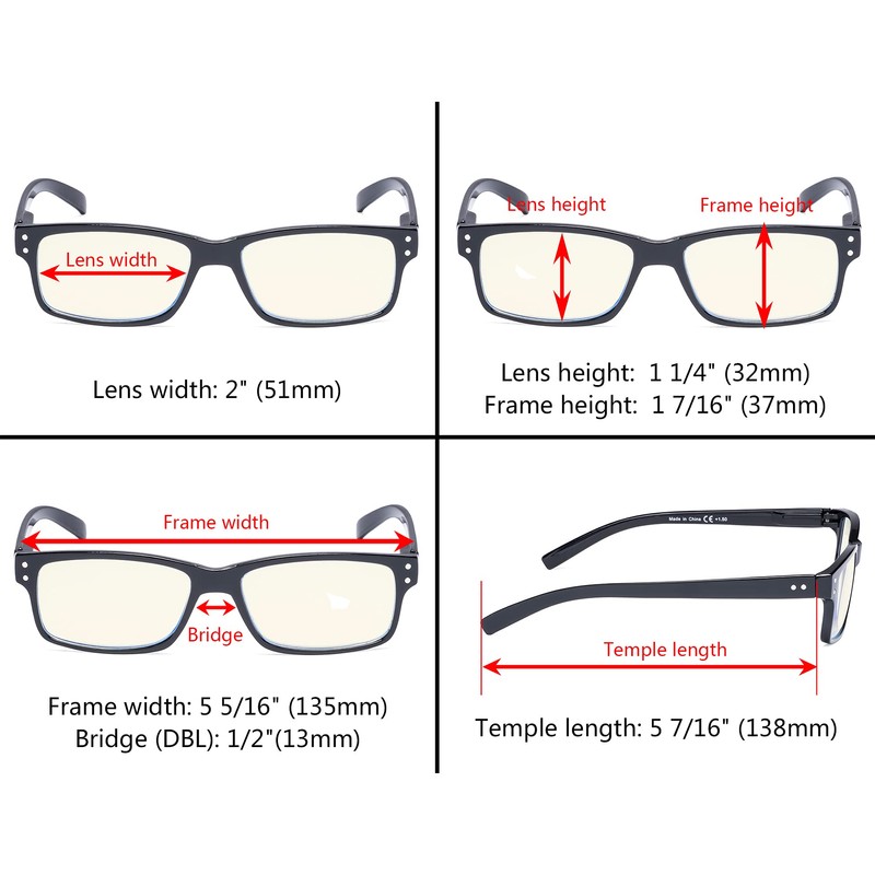 Eyekepper 7-pack Reading Glasses Blue Light Blocking for Men +2.50