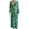 Womens Chiffon Deep V Neck Printed Stylish Maxi Dress Wedding