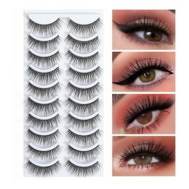 10 Pares Pestañas Postizas 3d Mink Pestañas Postizas