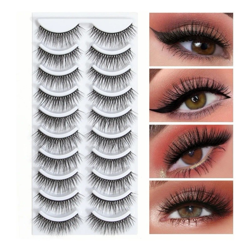 10 Pares Pestañas Postizas 3d Mink Pestañas Postizas